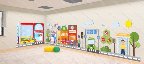 Декоративно-развивающая панель "Город профессий"