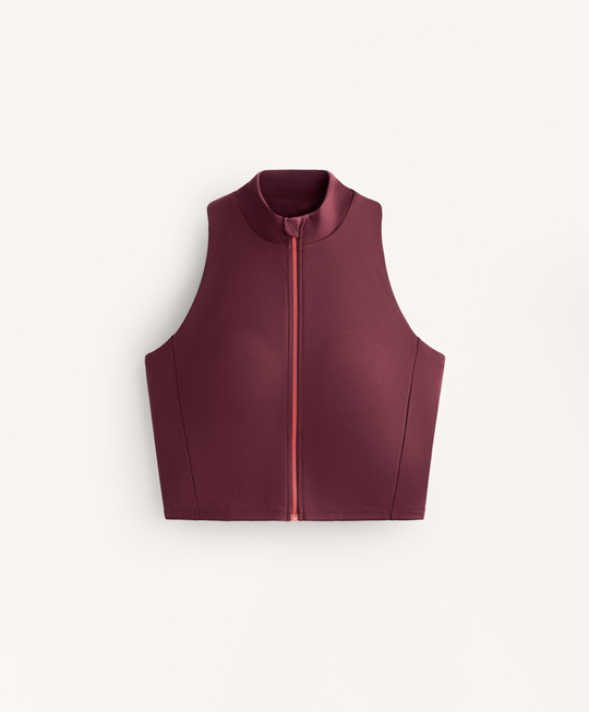 Oysho Топ Compressive на молнии, гранатовый