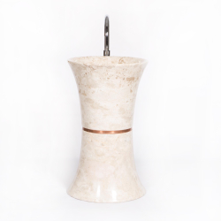 Раковина напольная из мрамора Pedestal Dandang Cream MN-03224 (50*50*90 см)