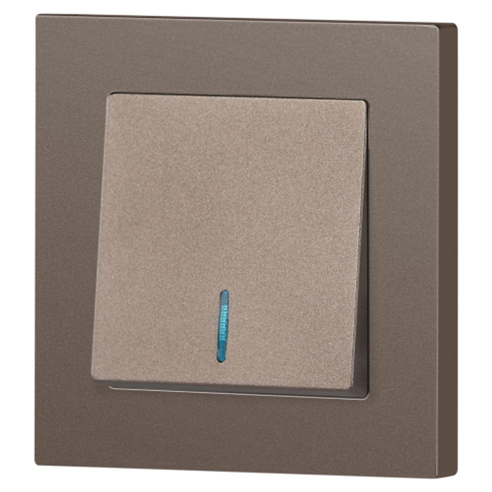Выключатель Intro Accent 6-102-08 с подсветкой, 10А-250В, IP20, СУ, AL/CU, бронза | Intro
