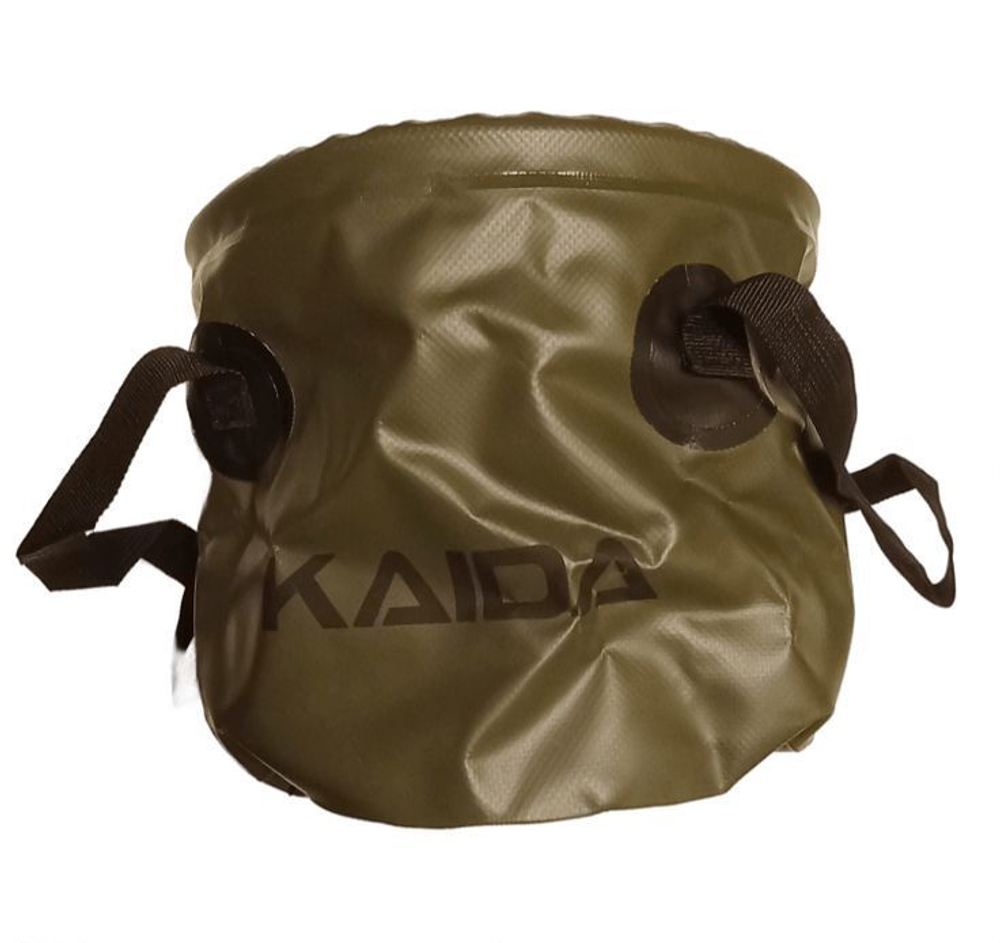Ведро для воды и прикормки (складное) Kaida  20 л Зеленое