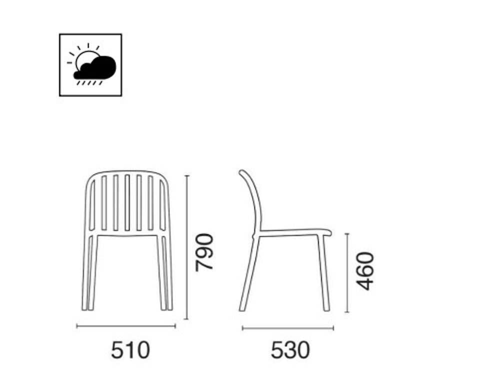 Стул пластиковый Papatya Galata-S, тортора