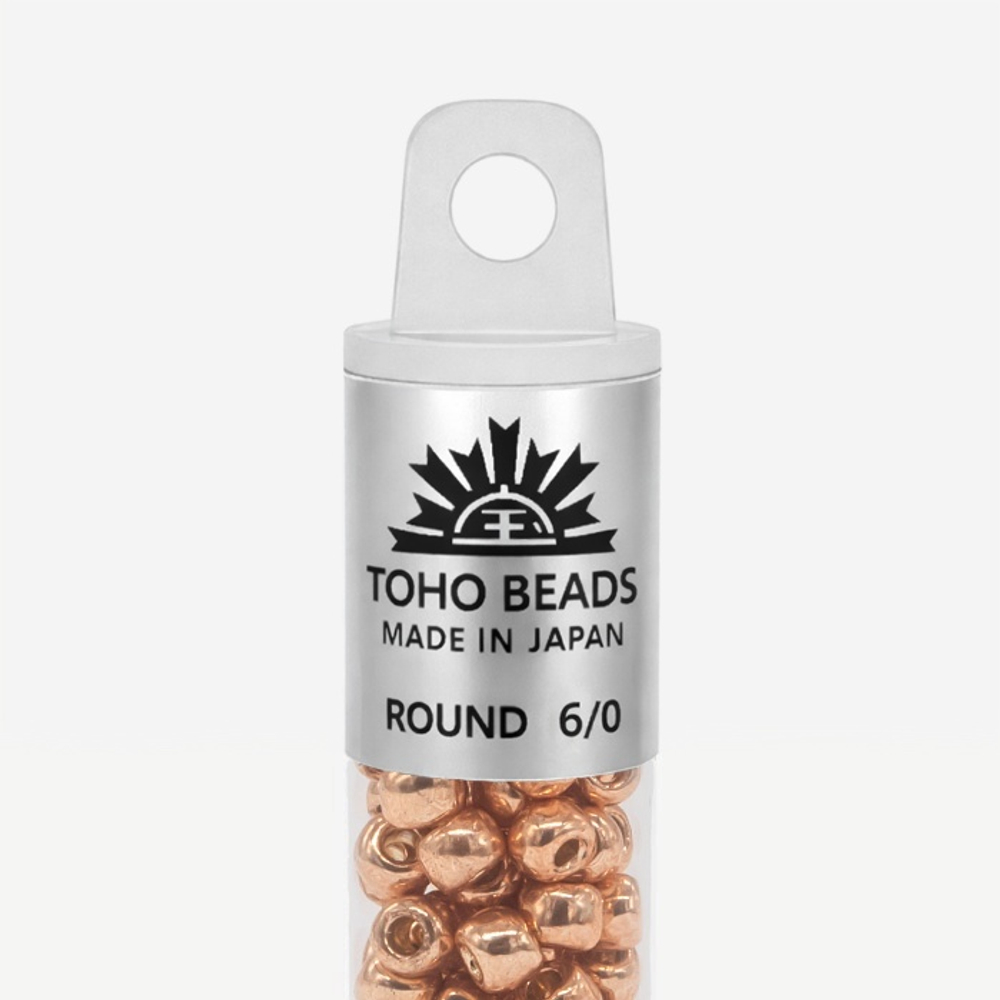 Японский бисер TOHO Round 6/0 (№PF551), непрозрачный глянцевый с металлическим блеском