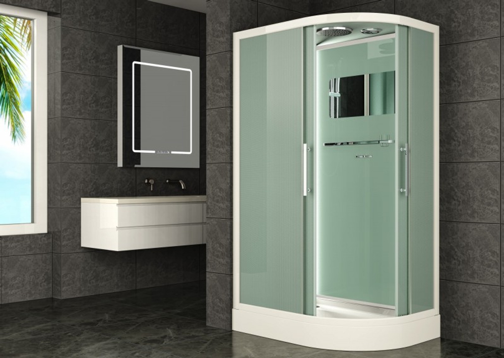 Душевая кабина Esbano (Эсбано) ES-L115CR L, с низким поддоном, с электрикой и LED освещением, 115х85х210