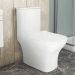 Унитаз моноблок с функцией биде Azario Lodi 350х665х750 напольный, безободковый, горизонтальный слив, сиденье дюропласт микролифт (AZ-8617B)