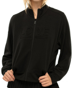 Женская Кофта теннисная Lucky in Love Novelty Technology Love in Action French Terry Jacket - черный