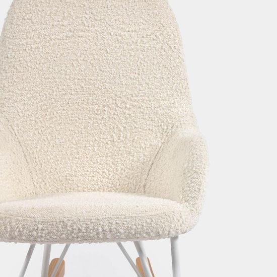 Детское кресло-качалка Joey из белой ткани букле