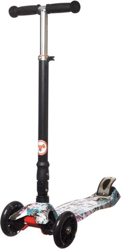 Самокат детский трехколесный Игрокат складной Dino Print Grape black