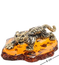 Народные промыслы AM-2003 Фигурка «Тигр» (латунь, янтарь)