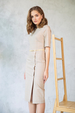 51151 Платье женское (бежевый клетка)