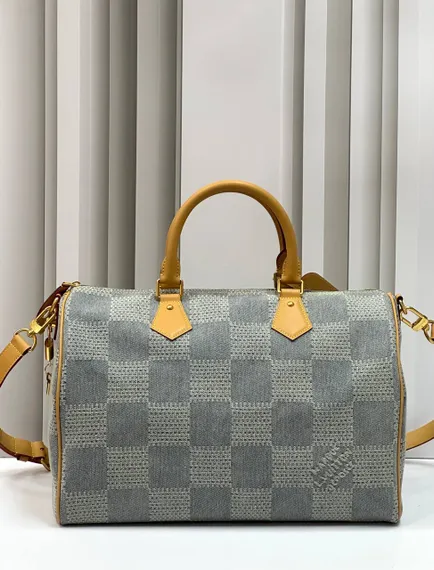 Сумка Louis Vuitton Speedy с плечевым ремнём синий