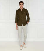 Льняная рубашка POLO RALPH LAUREN - хаки(710829443)