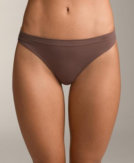 OYSHO Набор из 5 бесшовных трусов-бразильяно, бежевый меланж