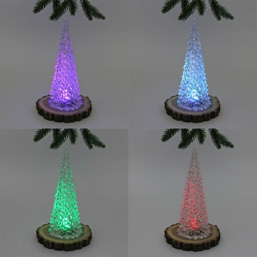 Сувенир с подсветкой «Кристальная ёлочка» 9,3*23 см (на батарейках 3 AAA)