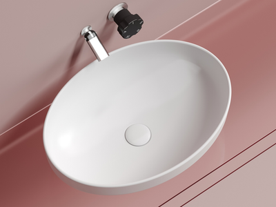 Умывальник чаша накладная овальная (цвет Белый Матовый) Element 502x363x145мм