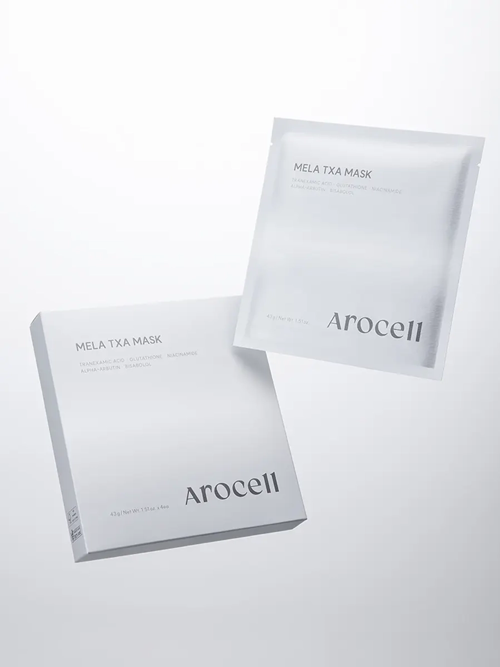 Arocell Гидрогелевая маска с транексамовой кислотой и глутатионом против пигментации Mela TXA Mask 43 гр х 4 шт