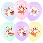 Шар (12''/30 см) Мяу, Лис Ми, Поздравляю, Ассорти, макарунс, 1 ст, 25 шт.