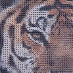 Алмазная мозаика на подрамнике с полным заполнением «МИР ЯРКИХ КРАСОК», тигр, 30*40см