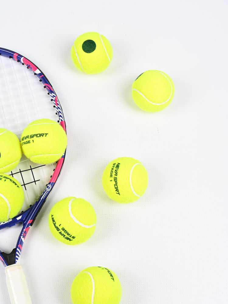 Детские теннисные мячи NEVA SPORT Green (36 мячей в пакете)