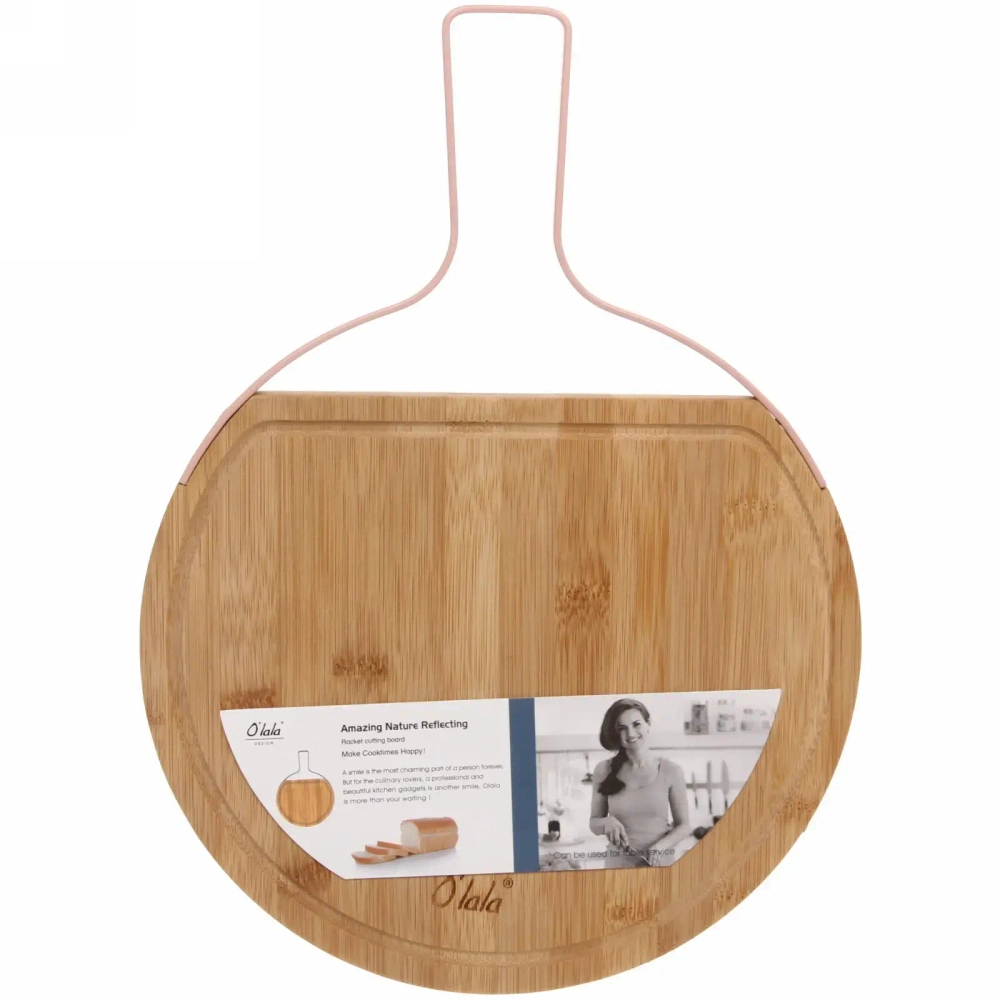Доска разделочная бамбуковая «O'lala» 38,5*28*1,5см с металлической ручкой