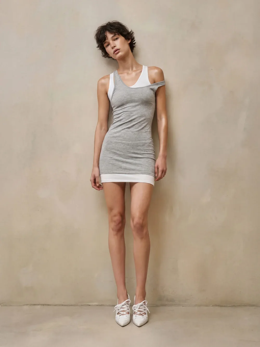 Платье двойное, Серый