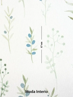 Обои флизелиновые Provance (Moda Interio), прованс веточки сине-зеленые, для прихожей, метровые