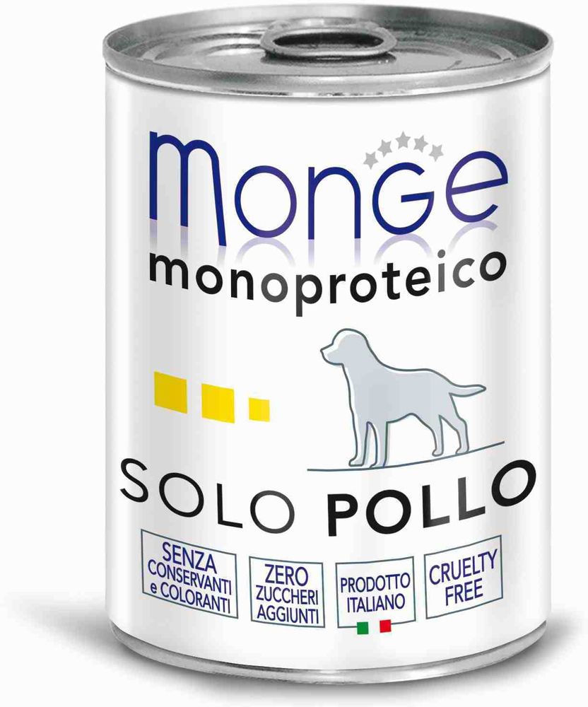 Monge Dog 400г. Monoproteico Solo консервы для собак паштет из курицы