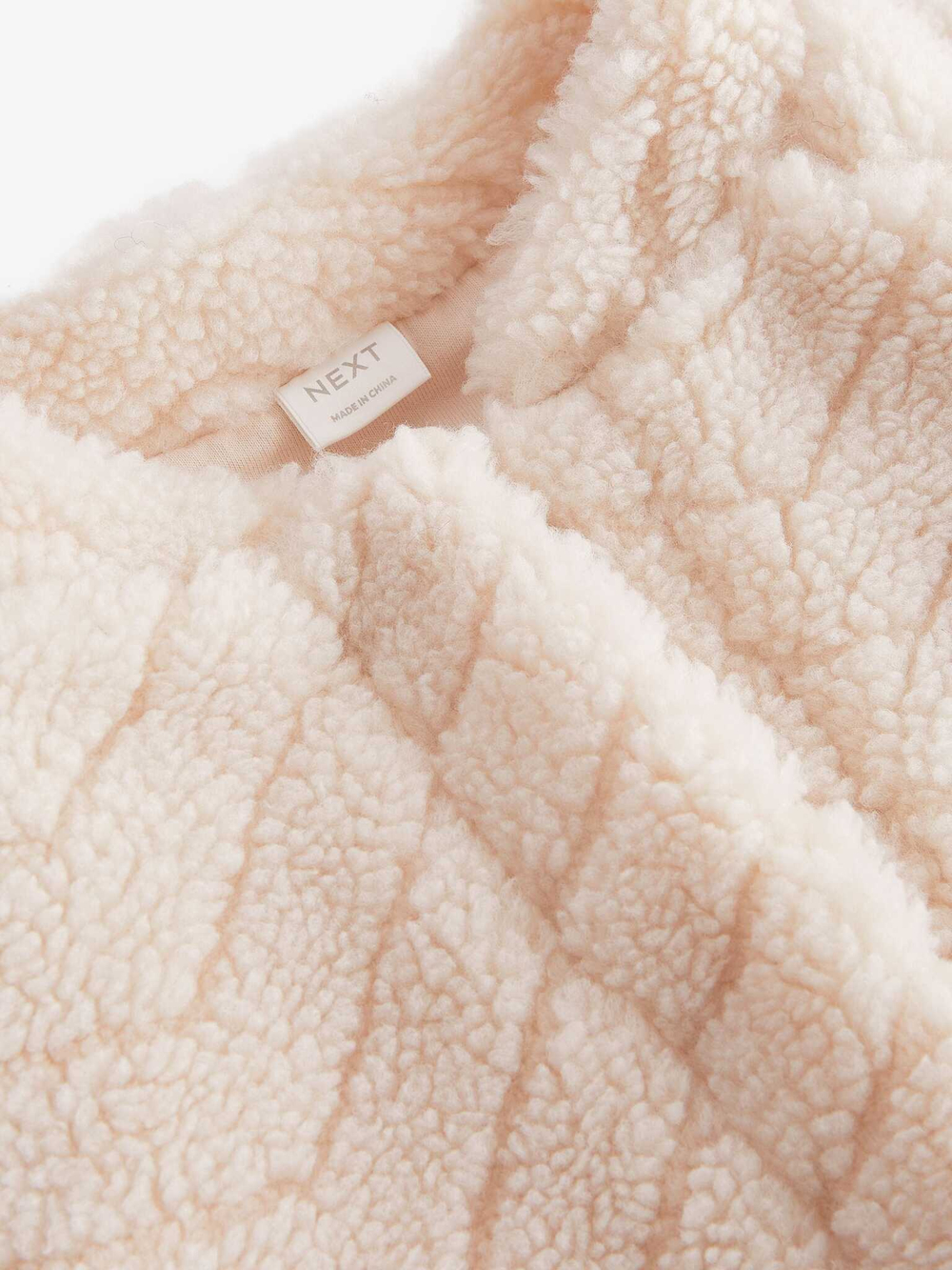 Бомбер флисовый для девочки Next B56-288, Кремовый