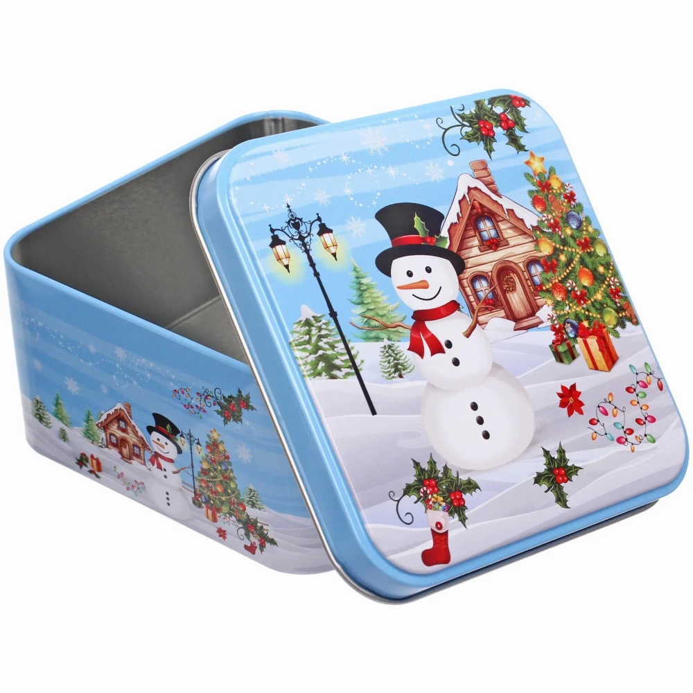 Банка жестяная «Сказочный Снеговик» 900мл, 12*12*6см