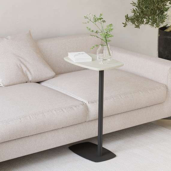 Стол придиванный Дей дуб жемчужный/черный