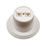 Розетка RJ45 информационная двойная, керамика, цвет белый B1-302-01