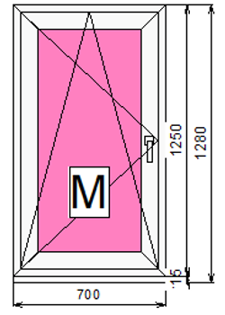 Пластиковое окно 1250 х 700 ТермА Эко + Москитная сетка