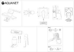 Смеситель для душа Aquanet Static Black AF330-50B (с внутренней частью)