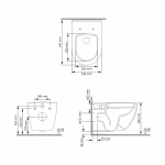 Унитаз подвесной WasserKRAFT Mindel 56TLT.010.ME.MB03.H002 безободковый, с инсталляцией Vils 56, с крышкой микролифт, белый/кнопка черный Soft Touch