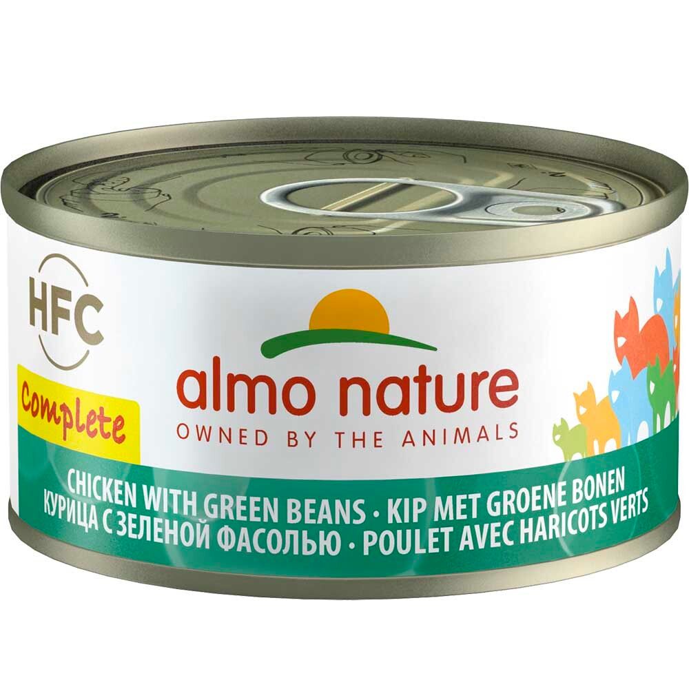 Almo Nature консервы для кошек &quot;HFC Complete&quot; с курицей и зеленой фасолью (55% мяса) 70 г банка