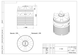 Ёмкость пластиковая пищевая Полимер-Групп V 1000 л. вертикальная (1060x1060x1290см;27кг;синий) - арт.559022