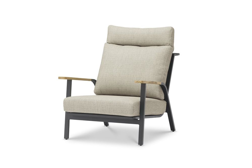 Malmo с 3-х местным диваном, комплект лаунж мебели антрацит/светло-серый, алюминий