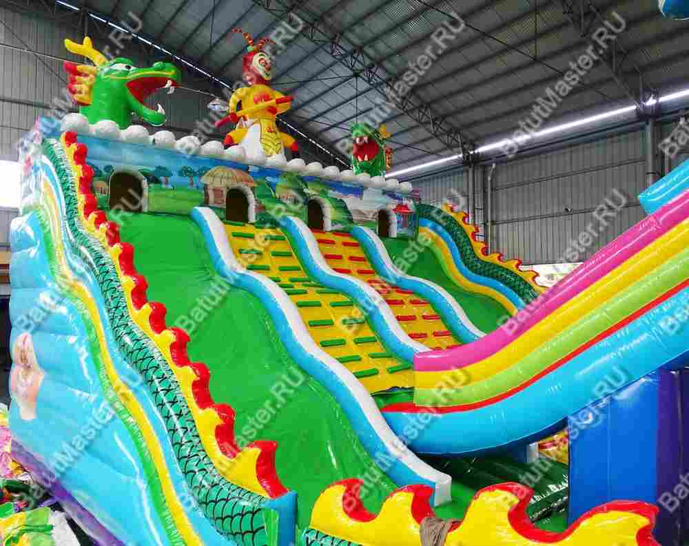 Коммерческий надувной батут "Затерянный остров 2" 20*10*7 м