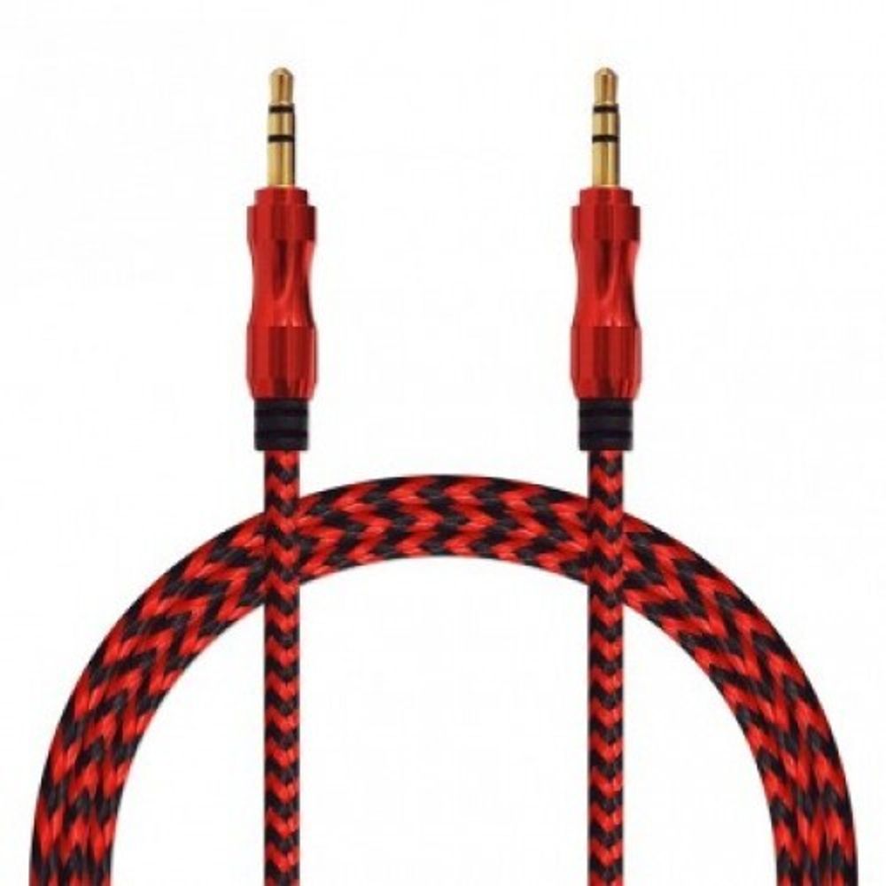 AUX cable 1m в тканевой оплетке Red Yida