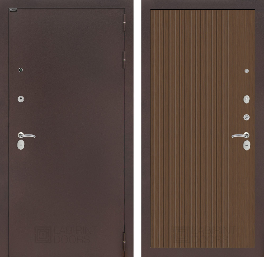 Дверь Входная Лабиринт CLASSIC антик медный 29 Дуб кантри темный