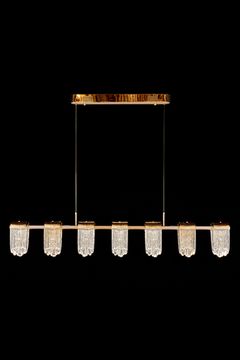 Подвесная люстра LED 56W 3000К/4000К/5500К LE7717/7L Gold золото Cascade Leon