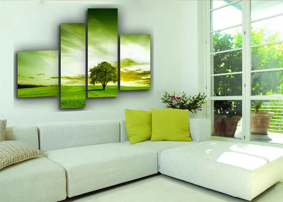 Модульная картина "Зеленое дерево"