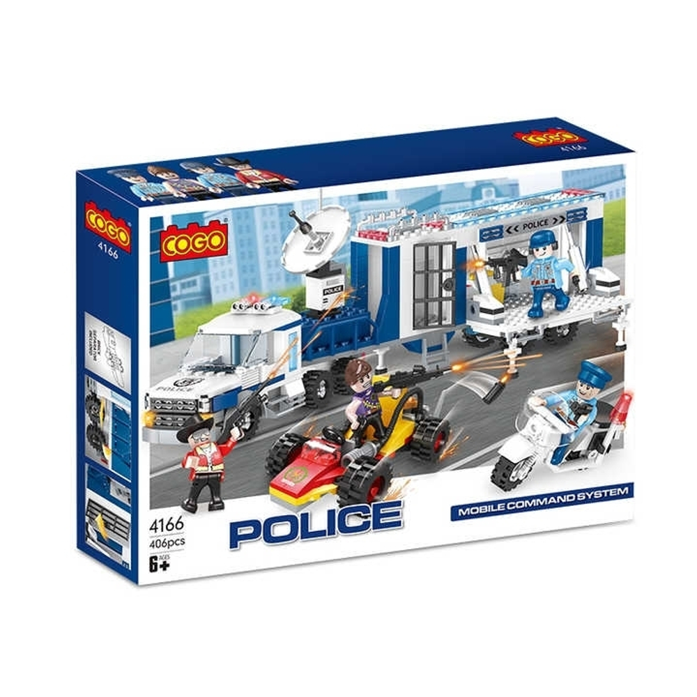 Конструктор Полицейская - мобильная система управления "COGO/ POLICE, Mobile Command System / 4166" 406предметов