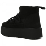 Замшевые полусапоги INUIKII 75204-004 Sneaker Classic Low Platform Black на меху