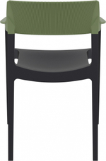 Кресло пластиковое Siesta Contract Tulum, черный, оливковый