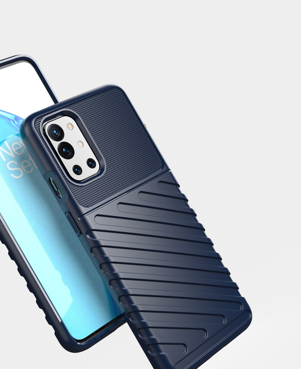Ударопрочный защитный чехол синего цвета на OnePlus 9R, серия Onyx от Caseport