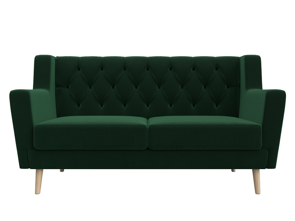 Диван кухонный прямой Брайтон 2 Люкс, Зеленый, Велюр, 108942