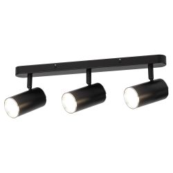 Светильник настенно-потолочный спот ЭРА OL35-3 BK MR16 GU10 IP20 черный хром | Накладные светильники