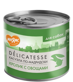 Мнямс Деликатес Паштет из кролика с овощами для собак всех пород "Касуэла по-мадридски" 200гр.