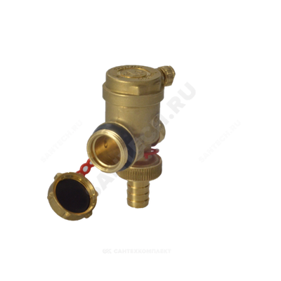 Элемент концевой латунь 1" НР в/к воздухоотводчик+кран сливной для коллектора R554I Giacomini R554IY005
